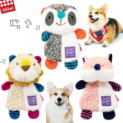 Gigwi Suppa Puppa Series Dog Toy Rattle Paper Teeth Sound Plush teeth cleaning dog bite resistant toy raccoon/Lion/fox Washable