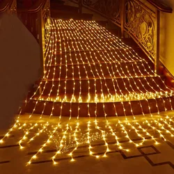 3x3M/6x3M LED Waterfall Curtain Lights Outdoor Christmas Icicle Garland Fairy Waterfall String Lights for New Year Decor