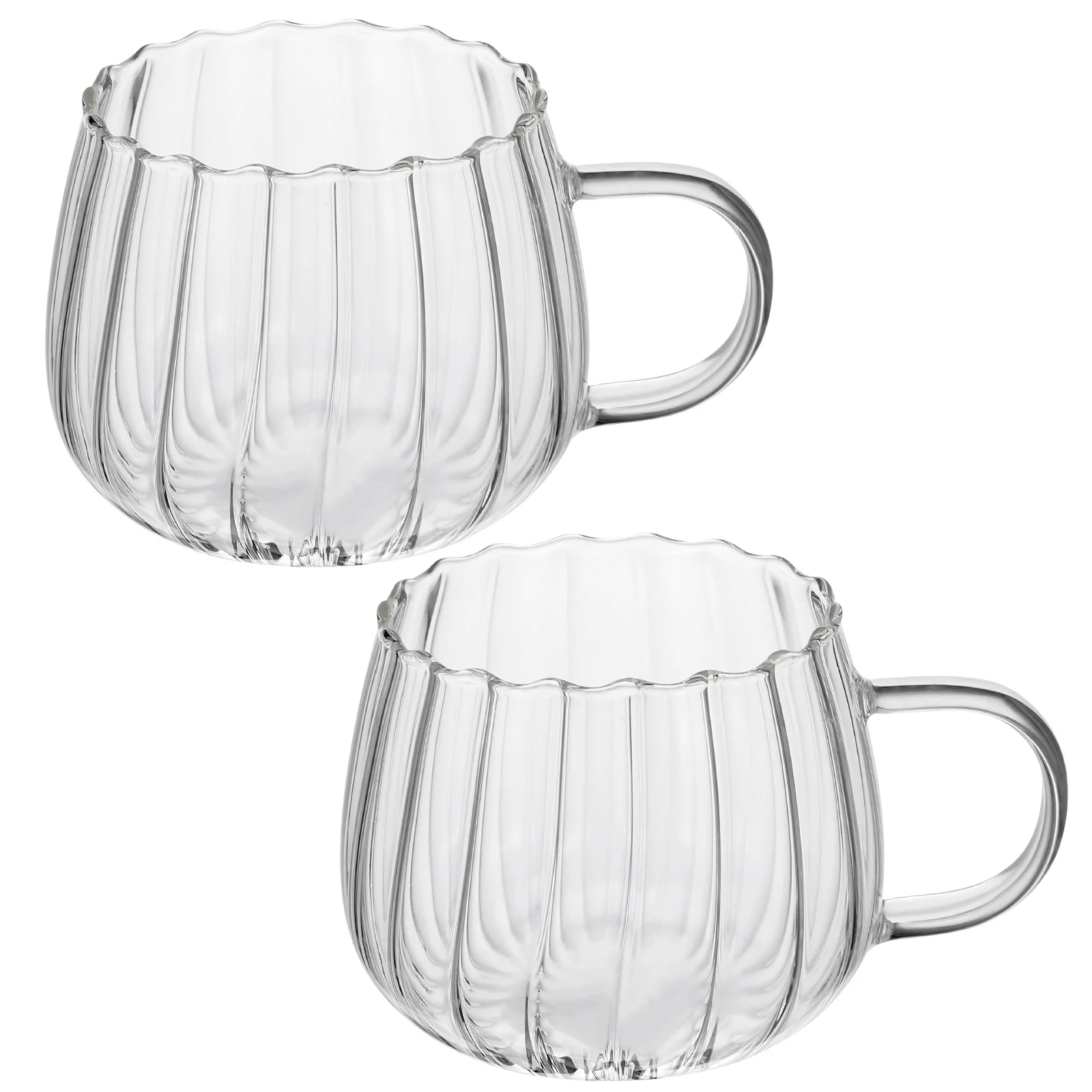 

Glass Milk Cup 2pcs Clear Coffee Tea Mug Transparent Breakfast Cup for Hot Drinks Soup BPA Free Drinking Glasses