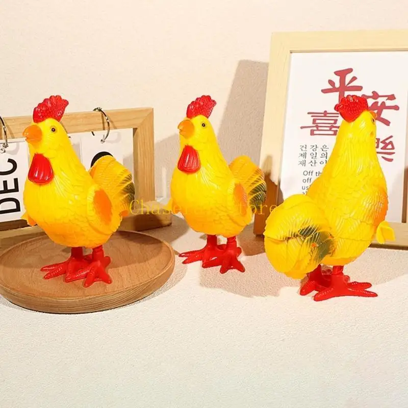 E7CE Creative Window Decoration Vintage Rooster Hopping What Up Toy Prank Robot
