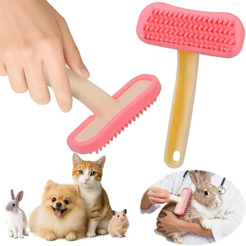 Silikon-Kleintierkamm zur Fellpflege - Reinigungswerkzeug für Kaninchen, Katzen und Meerschweinchen zur Entfernung loser Haare – Detail 2