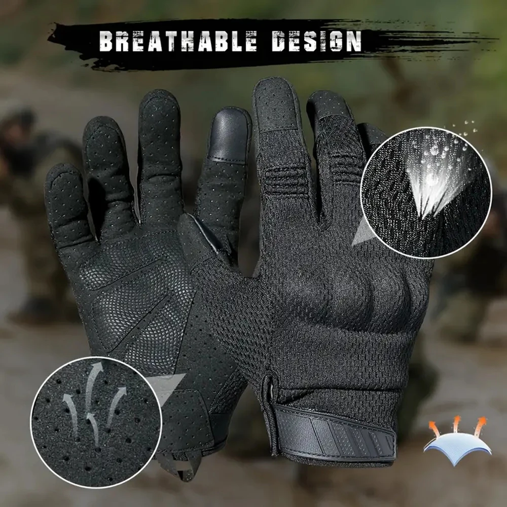 Tactical Full Finger Gloves For Men And Women Touch Screen Compatible Combat Shooting Hunting Outdoor Sports Work Mittens