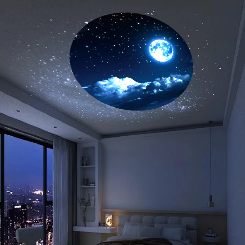 USB قابلة للشحن القمر العارض ضوء الكواكب العارض استبدال المغناطيسي اللاسلكية LED الإبداعية خلفية الضوء المحيط