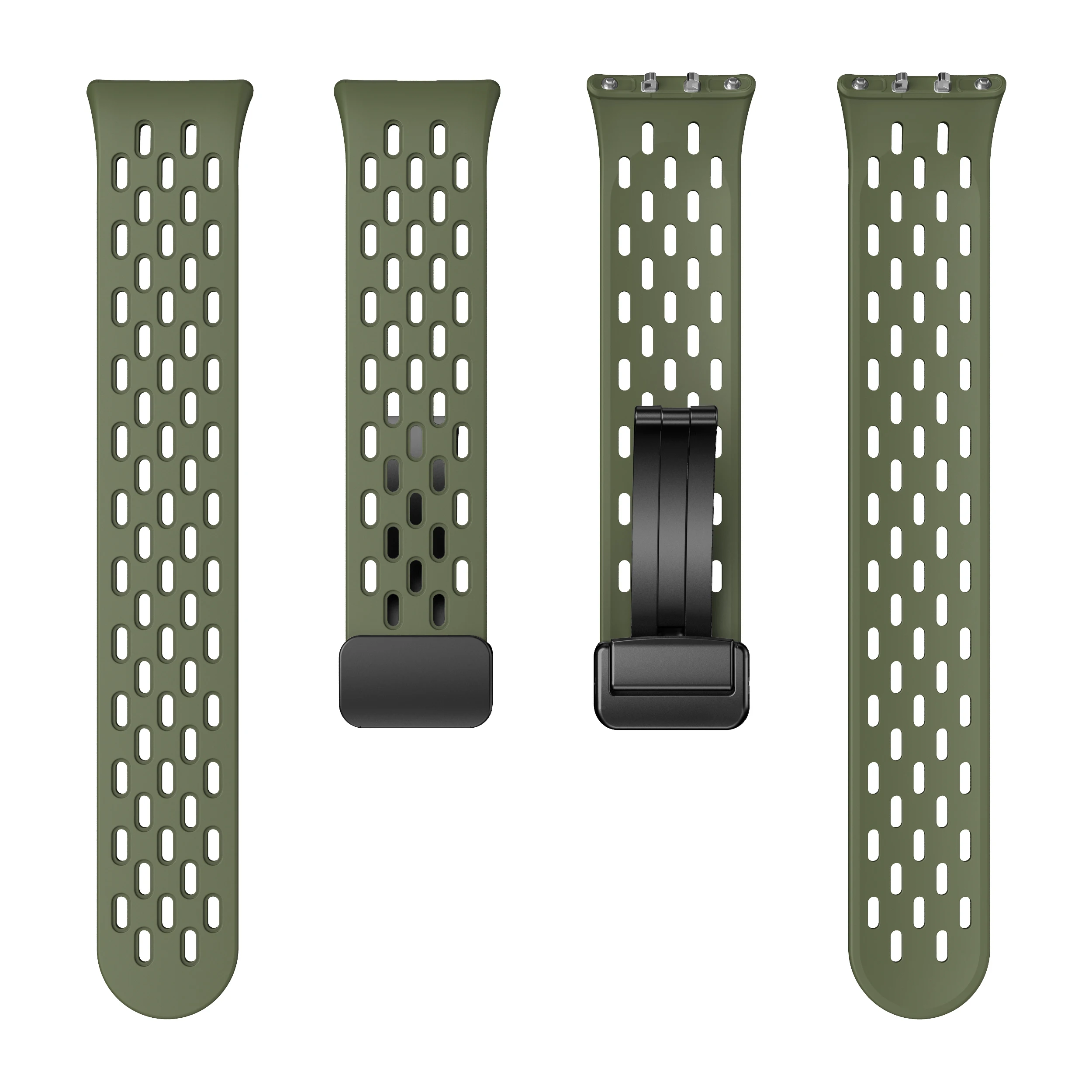 Magnetic Folding Buckle Sports Silicone Band For Samsung Galaxy Fit 3 Strap For Galaxy Fit3 SM-R390 Wristband Bracelet