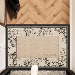 Retro PVC Non-slip Entrance Doormat Elegant Floor Mats Silk Loop Entryway Porch Hallway Home Decor Dust Removal Carpet Door Mats