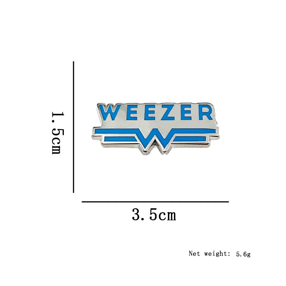 Weezer Rockband-Logo-Brosche, europäisch-amerikanischer Punk-Stil, Metallabzeichen, klassische Band-Metallnadel, Sammlerstück für Musikfans. – Detail 2