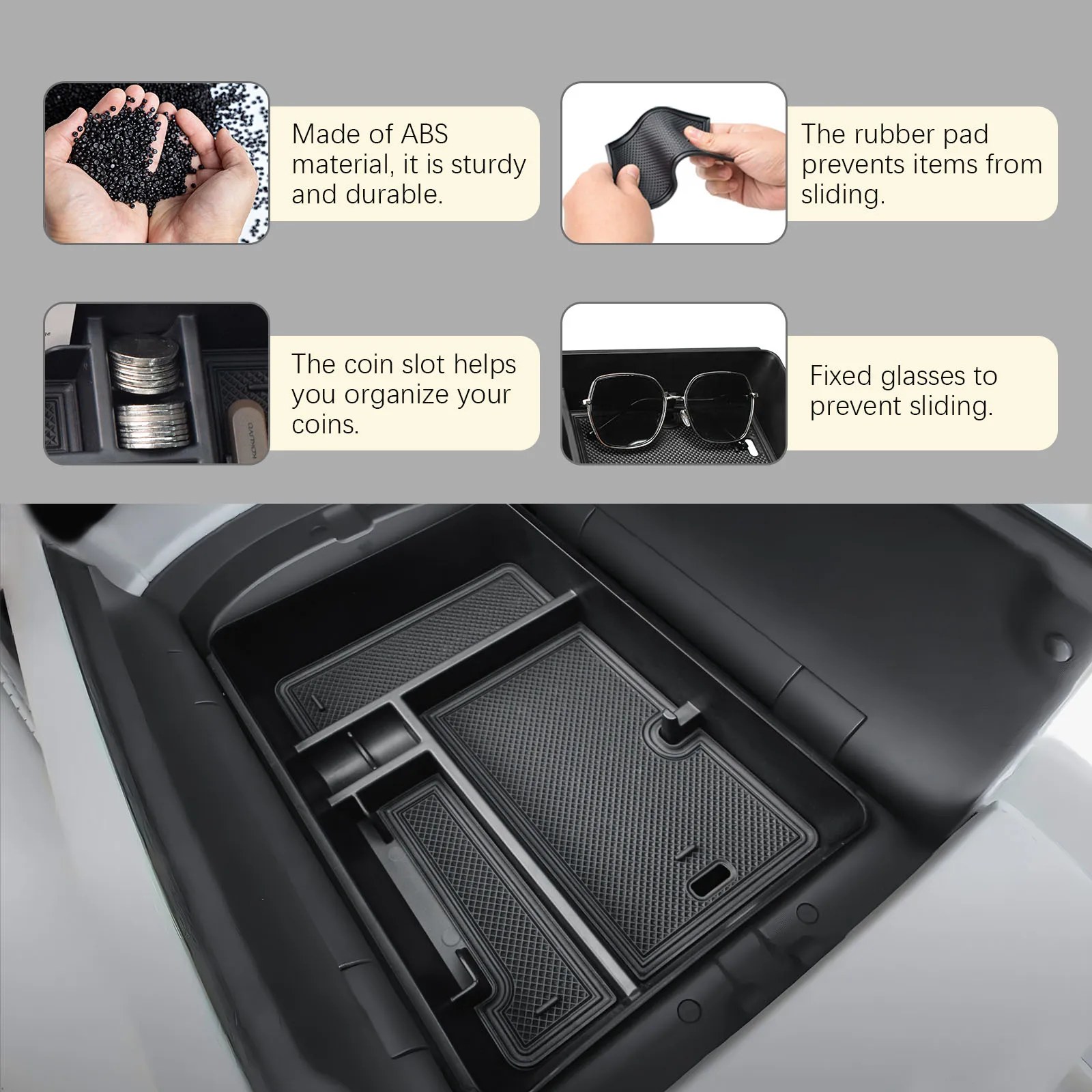 Center Console Storage Box For 2026 Hyundai Palisade Armrest Storage Center Console Organizer Interior Accessories 7-Seat Models