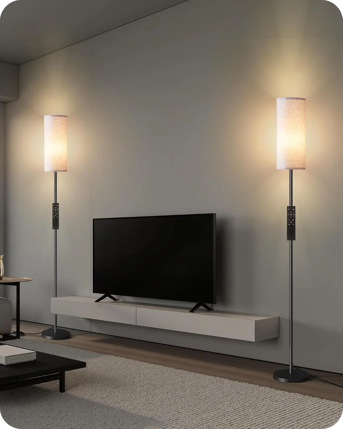 

Диммируемый напольный светильник с пультом ДУ и ножным выключателем, в комплекте светодиодная лампа 10 Вт, регулируемая цветовая температура для гостиной