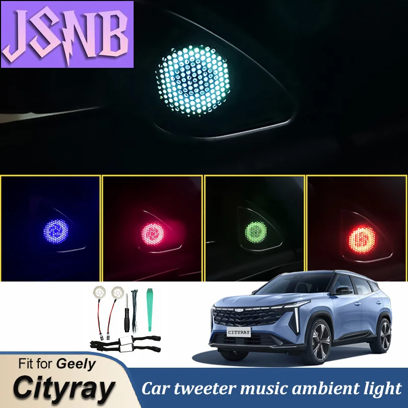 New LINNUNU Car tweeter music ambient light for Geely Cityray Tweeter HiFi Music Stereo Horn Atmosphere light Decor Refit Boyue
