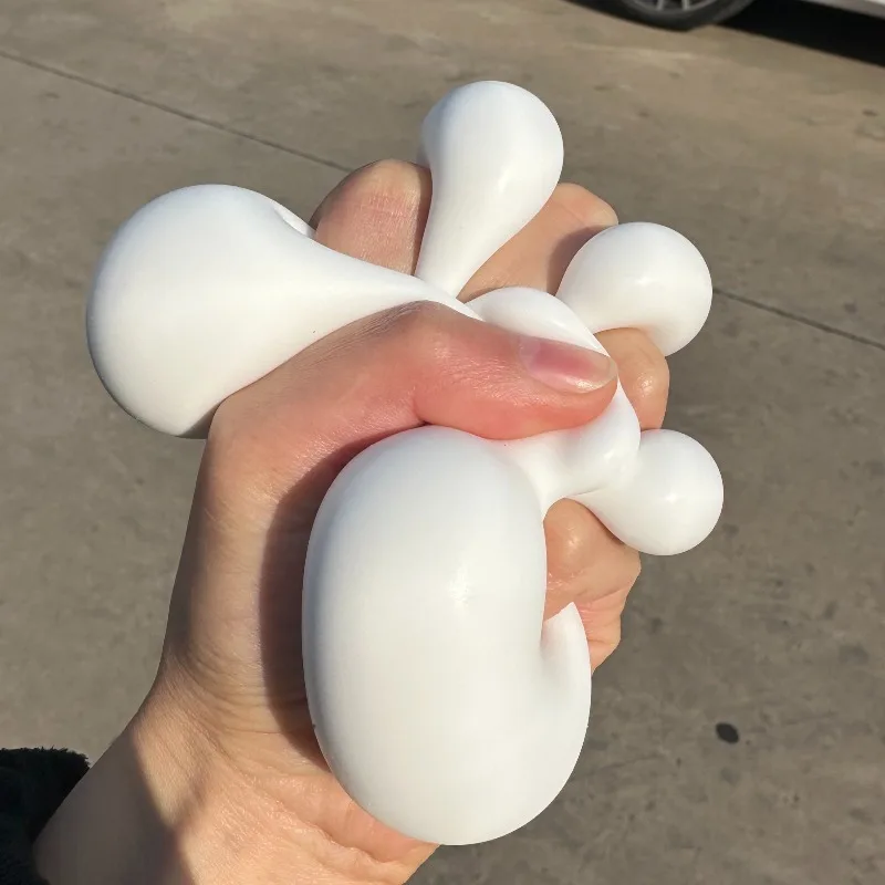 Quetschbares Milchweißes Tofu-Quetschspielzeug Niedliches Weißes Quadratisches Sensorisches Stressabbau-Fidget-Spielzeug Knetkugel Geschenke für Erwachsene Bestes Geschenk
