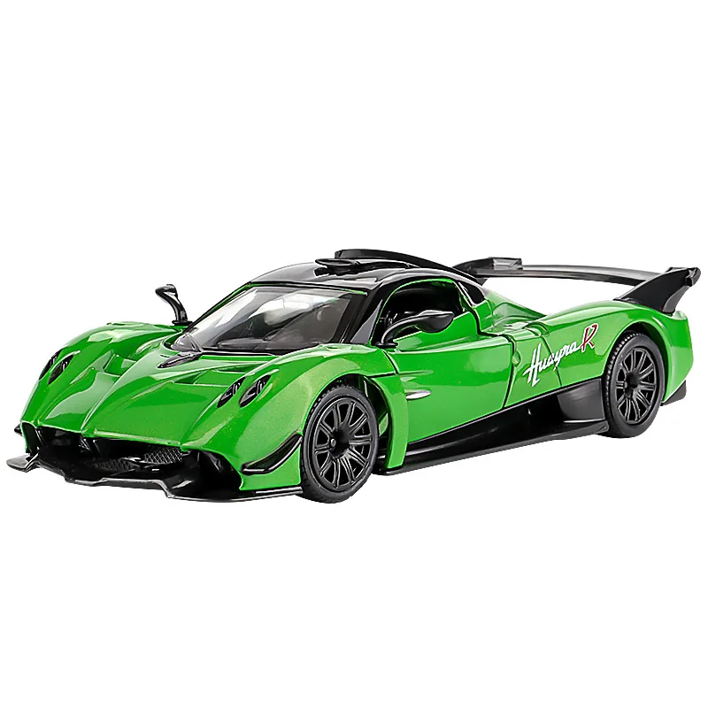 1:36 Pagani Huayra Toy Car Model Diecast Metal Miniature Super Sport Sound & Light Collection Pull Back Gift for Adult