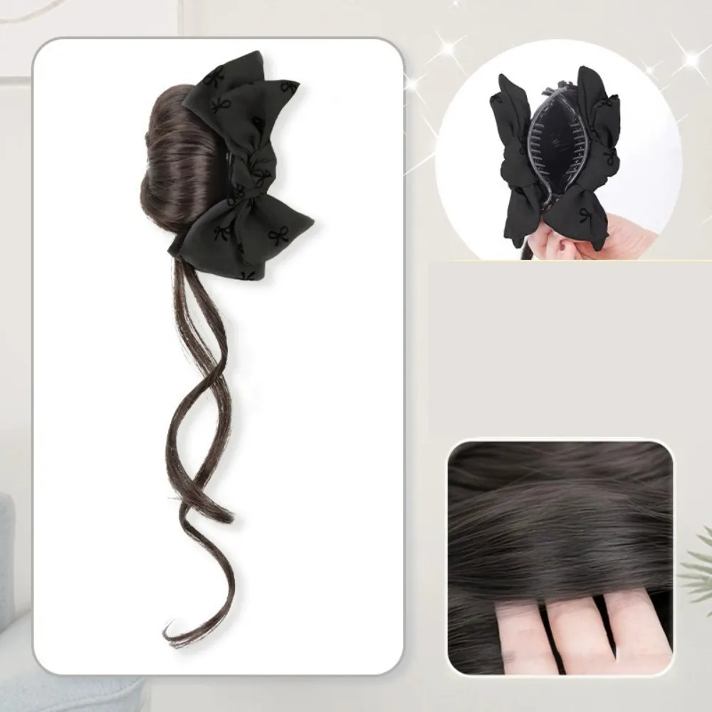 Ball Head Synthetic Wig Headband Bow Flower Head Hair Accessories Natural Hair Clips