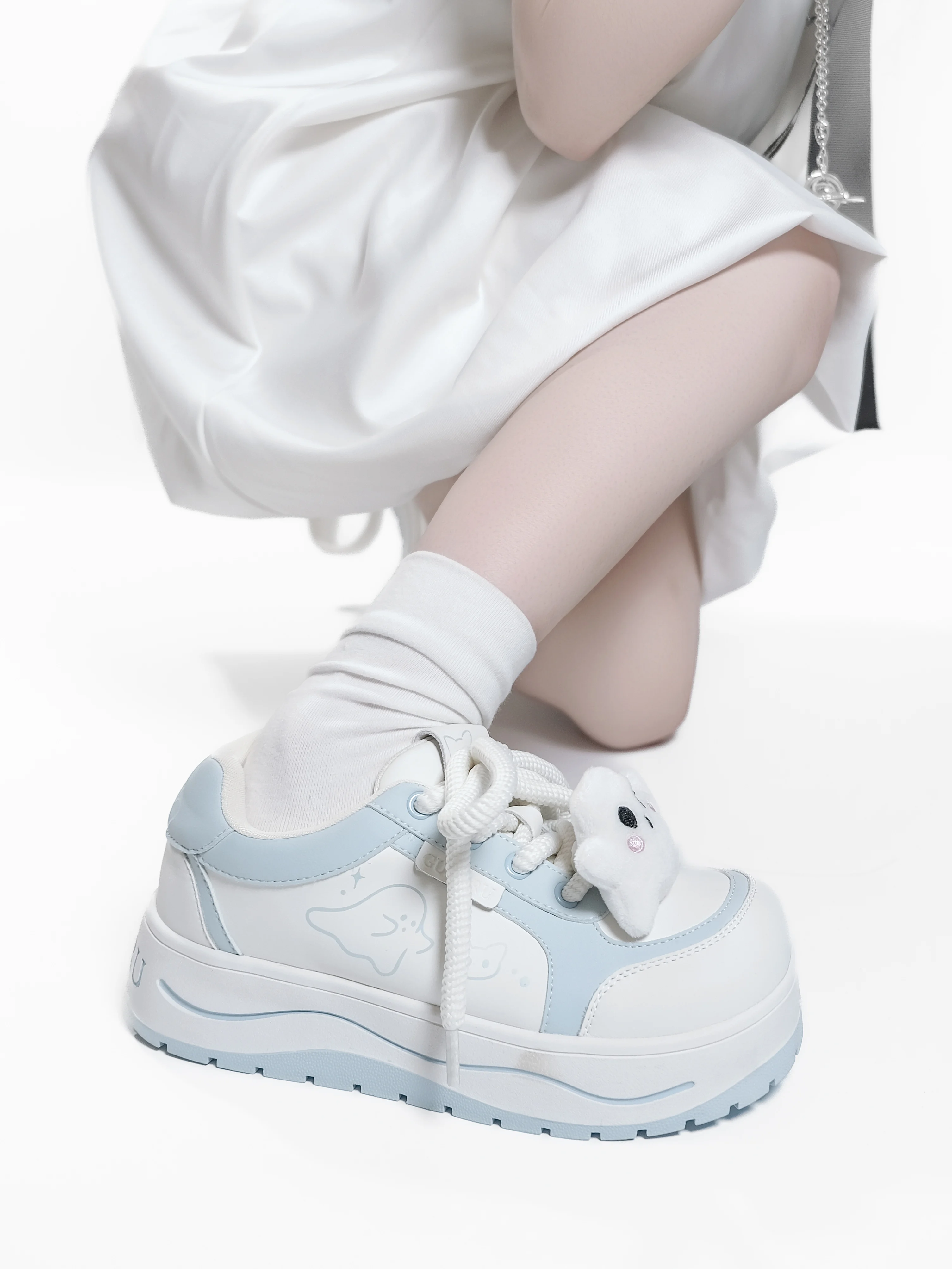 

Ghost Run Gururu Original Multi Color Home Cute Lolita Girls Thick Soled Board Shoes Sports Shoes Japanese Loli Single Shoes