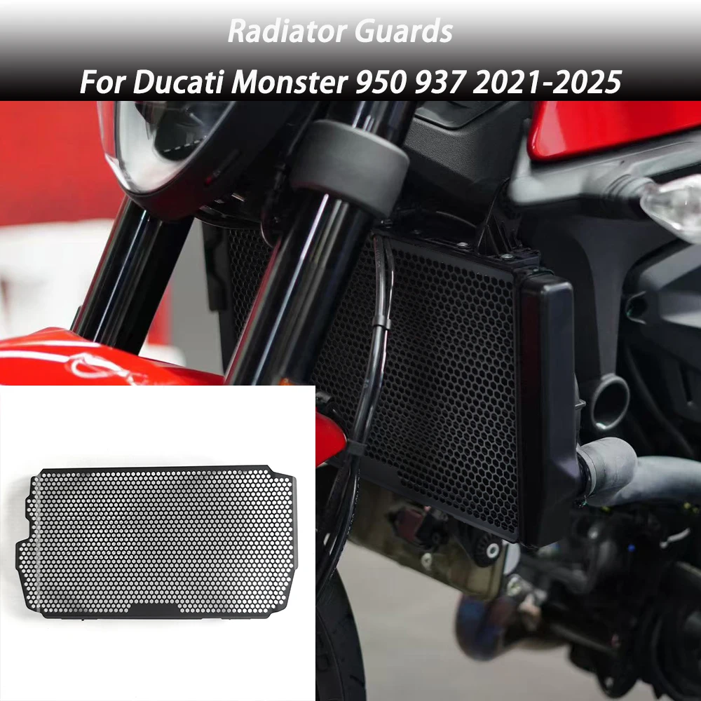 For Ducati Monster 950 937 2021-2025 Motorcycle Radiator Guard Grill Cover Water Tank Cooler Bezel Protector