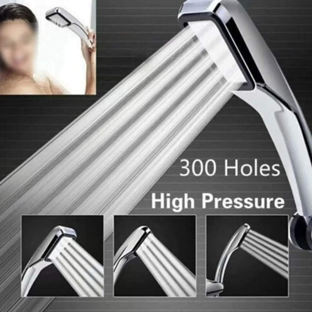 Powerful High Pressure Shower Head 300 Small Holes Handset Heads Bath Saving Water Laser Drilling Home Fixtures Parts For Bath