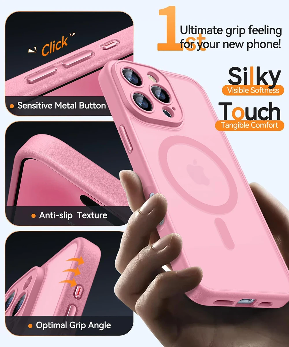 Luxury Transparent Candy Color Matte Hybrid Hard Case For iPhone 16 15 14 13 12 11 Pro Max Plus Soft Strong Magnetic For Magsafe