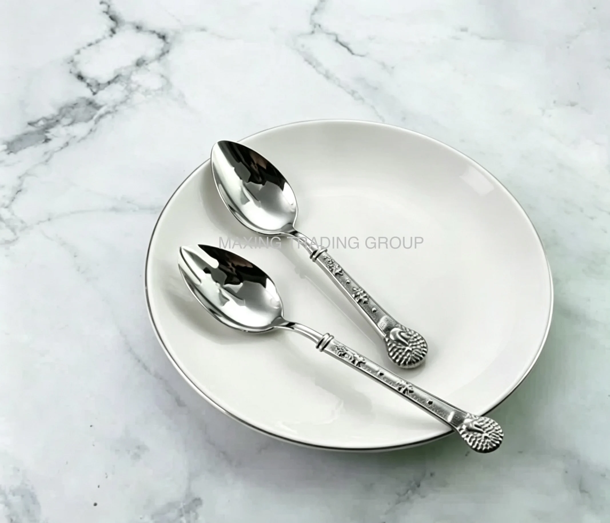 

420/304 stainless Steel European-style irregular texture handled Cutlery Set