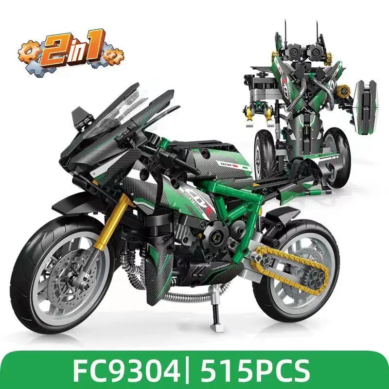 Speed Champions 2 In 1 Racing Moto 1:8 Motorcycles Building Blocks Sets DIY Classic Motorbike Model Brick Childrens Toys Gifts