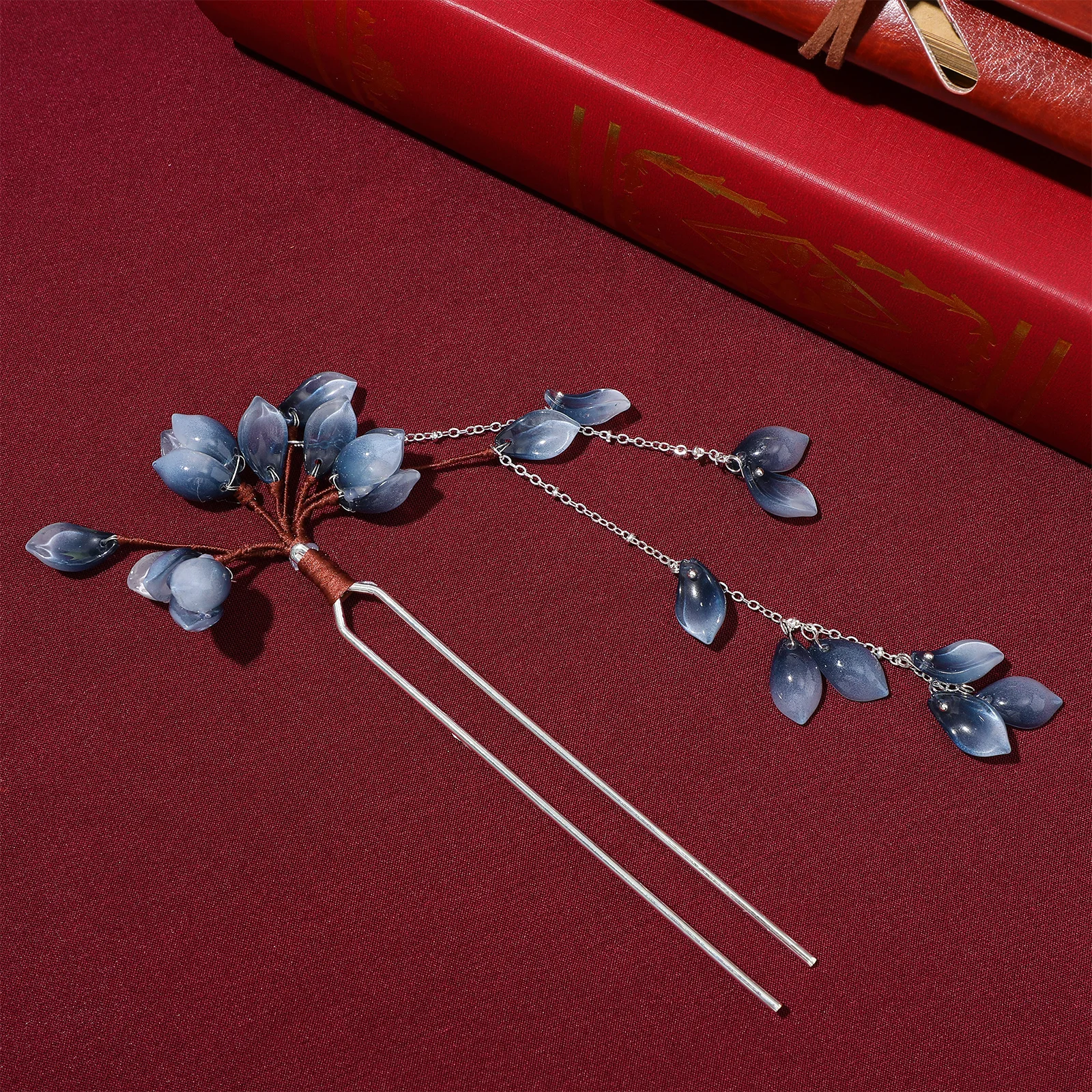 

Elegant Chinese Style Hairpin Flower Tassel Accessories for Women Long Hair Buns Durable Sturdy Glazed Hanfu
