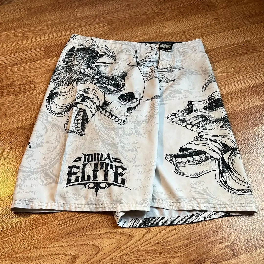 Shorts estampa Hip Hop Skull Wings para homens, shorts de ginástica góticos, roupas masculinas, moletom retrô, streetwear casual, Y2k, novo