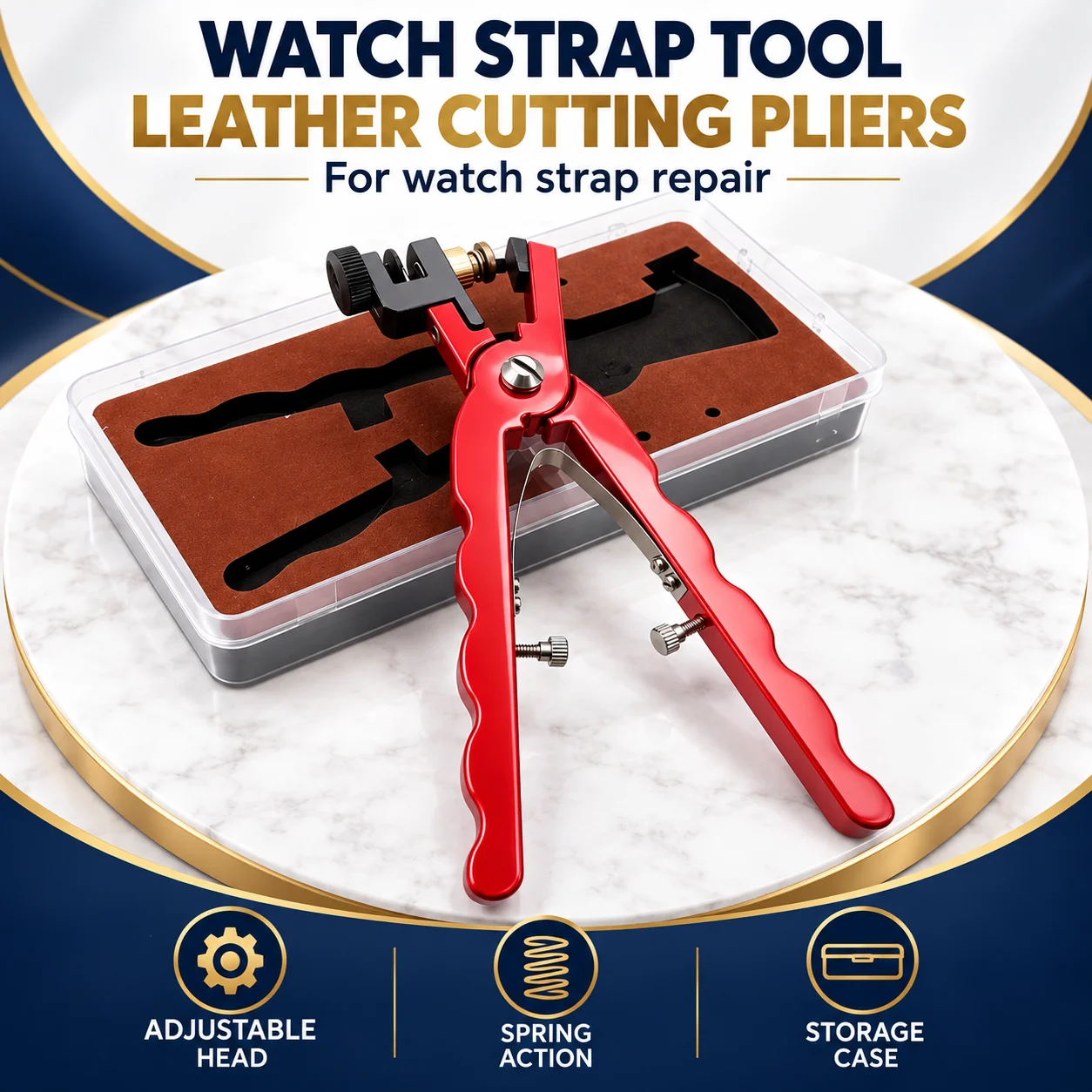 Leather Watch Bracelet Cutting Plier for Straps to Fix Catches Spring Bar Hand Tool Pliers Red Straight DIY Repair Tools & Kits