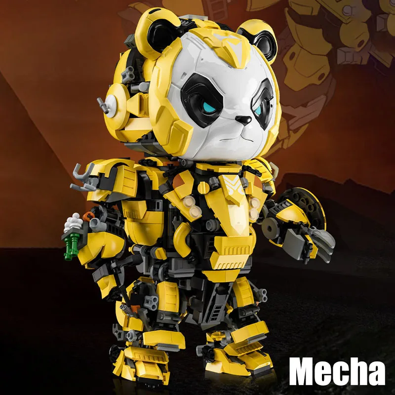 City Technical MOC 2198pcs Mech Panda Model Building Blocks DIY Mecha Robot Bricks Mechanical Panda Toys For Children Gifts