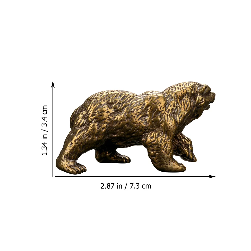 

1Pcs Retro Bear Tea Pet Brassware Brass Desktop Decoration Classic Artware Ornament for Tea Store Home