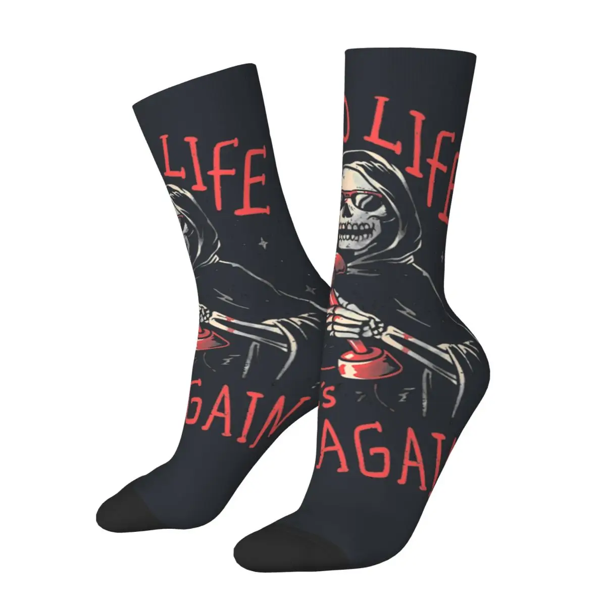 Death Call - Funny Grim Reaper Skull Death Men's Socks funny skeletons Street Style Pattern Crew Sock Printed official-website