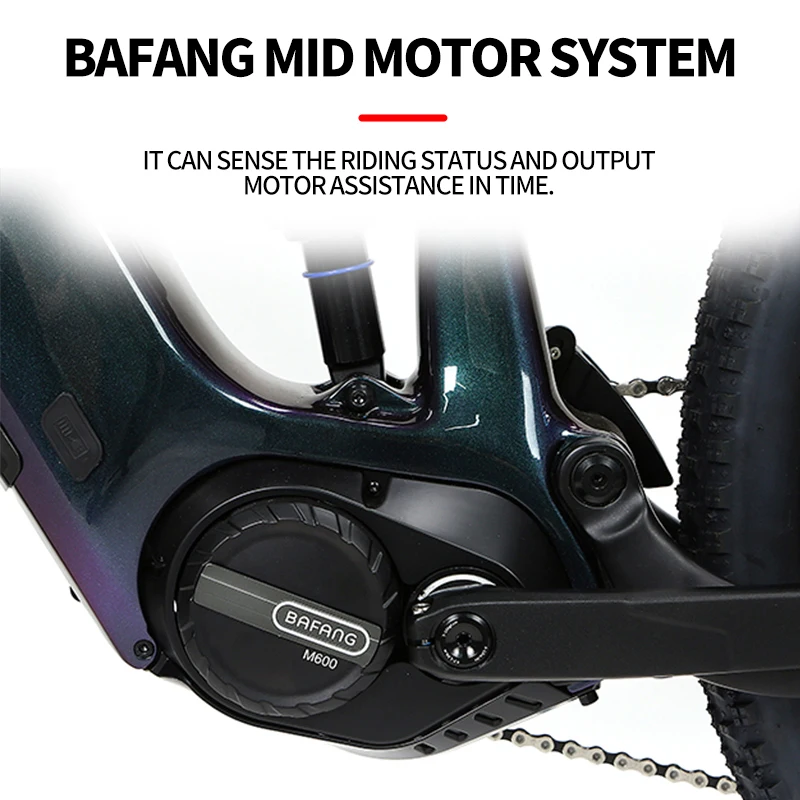OEM M510 M600 Bafang Mid Drive Motor Carbon Electric Mountain Bike Full Suspension Ebike Frame Kit With Battery - view 4