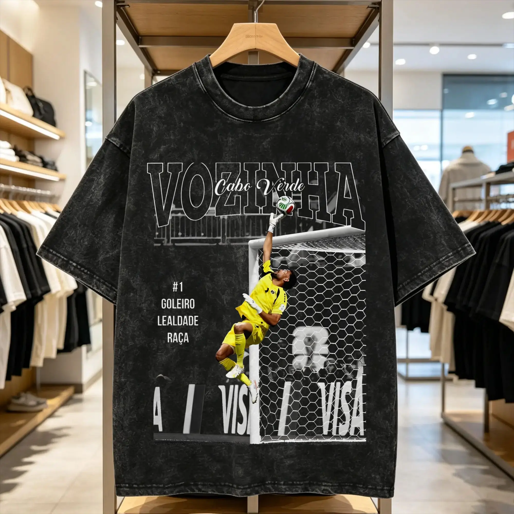 Men's Cape Verde Goalkeeper T-Shirts Vozinha  Top Tees Summer Vintage Short Sleeve T-Shirt Round Neck Harajuku Loose Tshirt Hot