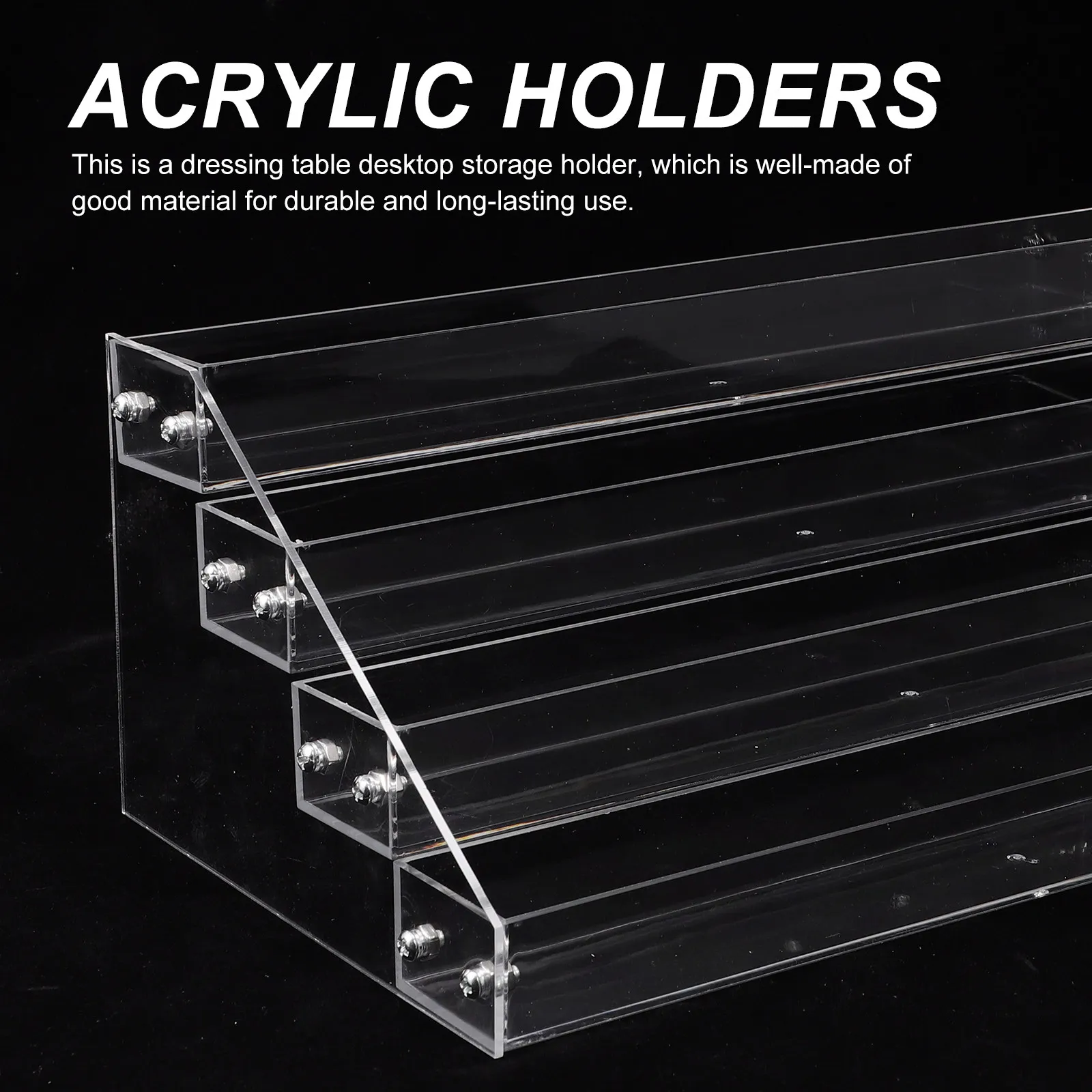 

Acrylic Nail Polish Organizer Four-Layer Display Holder Clear Multi-Layer Lipstick Storage Desktop Salon Manicure Organizer