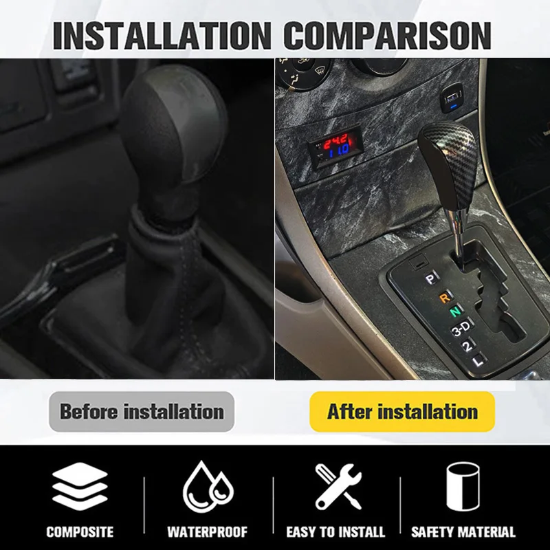 Car Gear Shift Knob Leather Shifter Lever Stick Car Shift Head For Toyota Corolla Camry Yaris Rav4 For Lexus IS GS LS RX ES