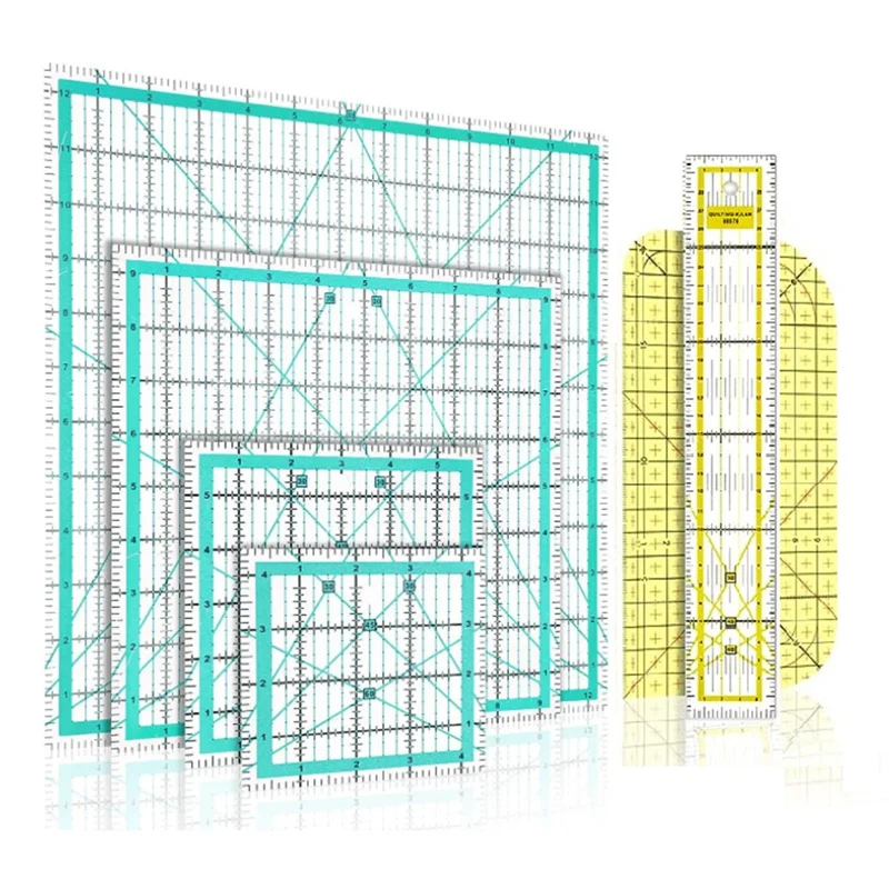 6 Piece Quilting Ruler Square Acrylic Quilting Ruler And Clear Mark Acrylic Ruler