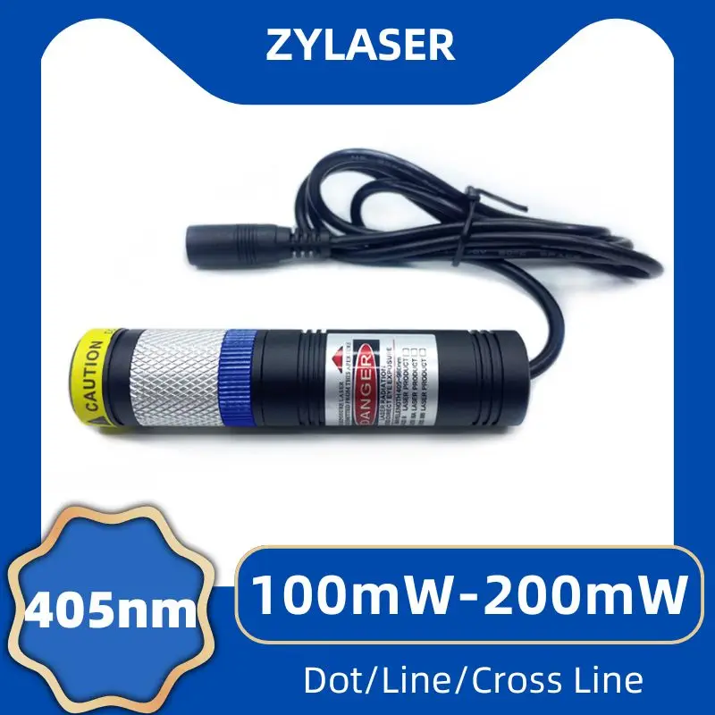 

Waterproof 20X90mm Focusable 405nm Blue Line/Cross Line/Dot Laser Diode Module 10mW 50mW 100mW 200mW