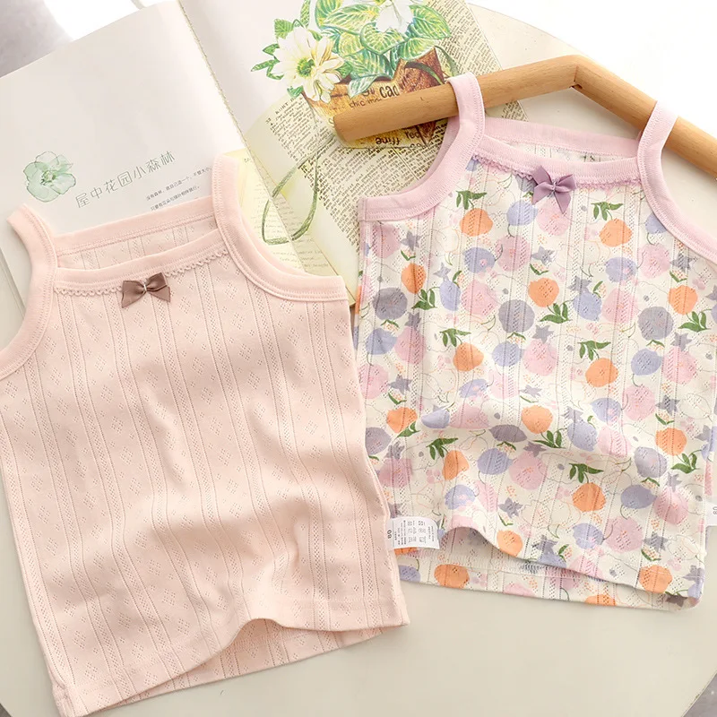 ZOETOPKID Kids Girls Sling Vest 2pcs/lot Cotton Tank Top Children Sleeveless Bottom Baby Camisoles Toddler Underwear Clothes