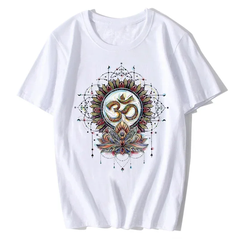 T-Shirt Om Aum Yoga Aztec Flowers India Zen Hobo Bo Hot Shirt Fashion Summer New Men Cotton T-Shirt Print Tshirt Streetwear