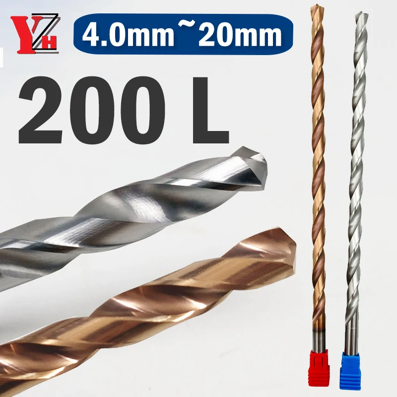 

Спиральное сверло YZH 200L, диаметр D4-D20 HRC50/55 Сверление отверстия с прямой ручкой с ЧПУ для металлической стали