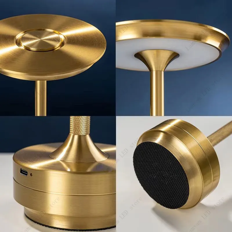 I-shaped LED Metal Table Lamp USB Rechargeable Touch Sensing Tricolored Desk Lamp Portable Dimmable Reading Lamp Camping Light