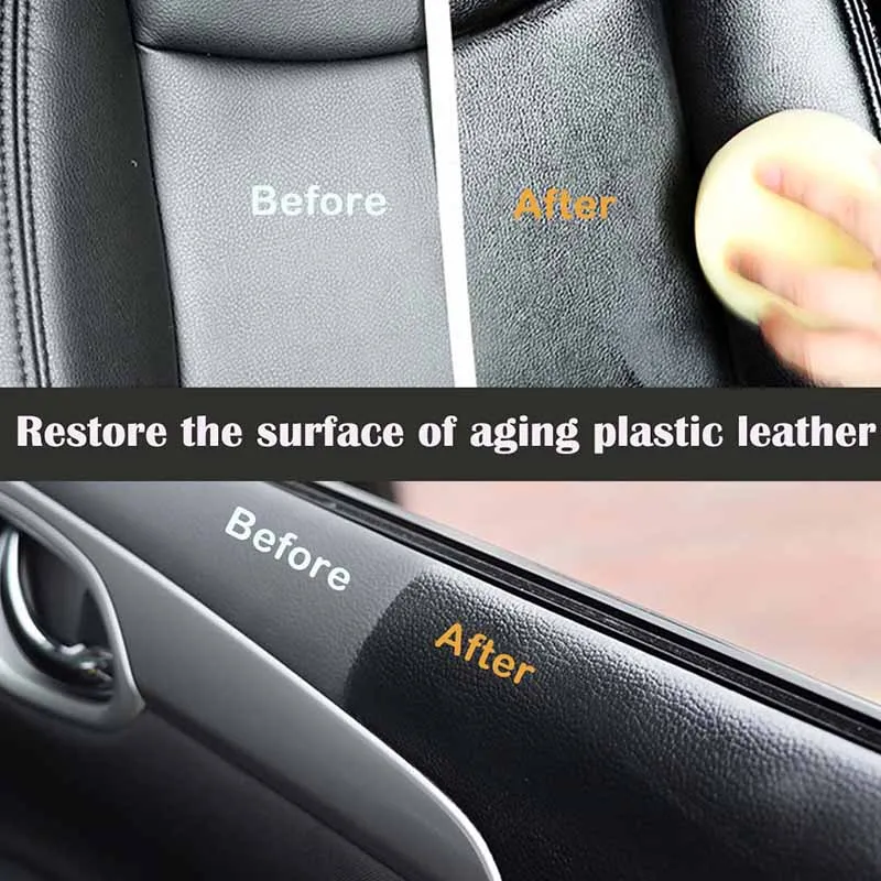 Car Plastic Restorer AIVC Leather Polish Coating Plastic Parts Refurish Back To Black New Gloss Spray Interior Cleaning Detailer