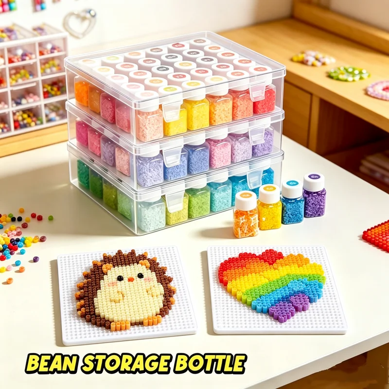 2.6mm 24/48/72/96 Color Perler Beads Storage Box Education 3D Puzzle Iron Beads Lroning Guarantee Perler Fuse Bean DIY Toy Gifts
