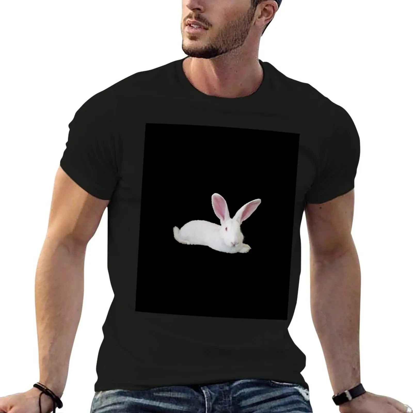 

Cute Red-Eyed White Flemish Giant Rabbit T-Shirt g man t shirts for men t shirt custom print T-Shirt