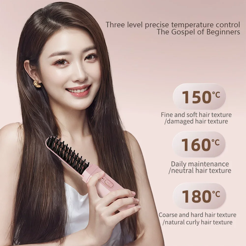Mini portátil sem fio alisador de cabelo recarregável íon negativo dupla finalidade alisador de cabelo curling ferro ferramenta estilo de cabelo