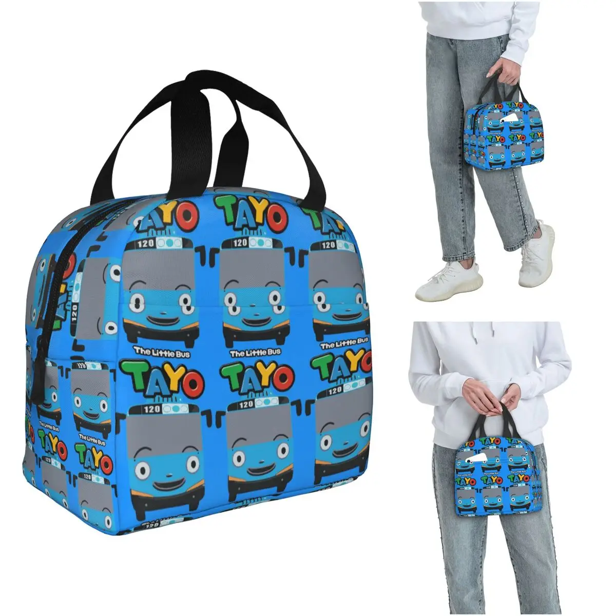Tayo The Little Bus Insulated Lunch Bag for Women Children Portable Food Boxes Thermal Lunch Box Tote