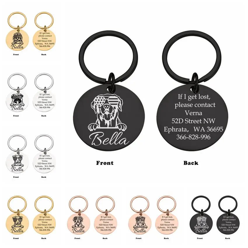 

1 pc Creative cartoon Dog Tag Laser Engraving Pet ID Name Number Address Tags Engraved Personalized Pet ID Tag For dog Pets