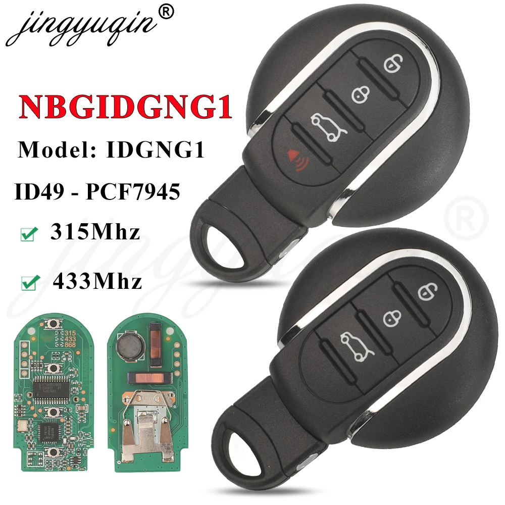jingyuqin 3/4BTN Smart Remote Car Key Fob 315MHz 434MHz ID49 for BMW Mini Cooper Countryman Clubman F-Series F55 F56 2015-2018