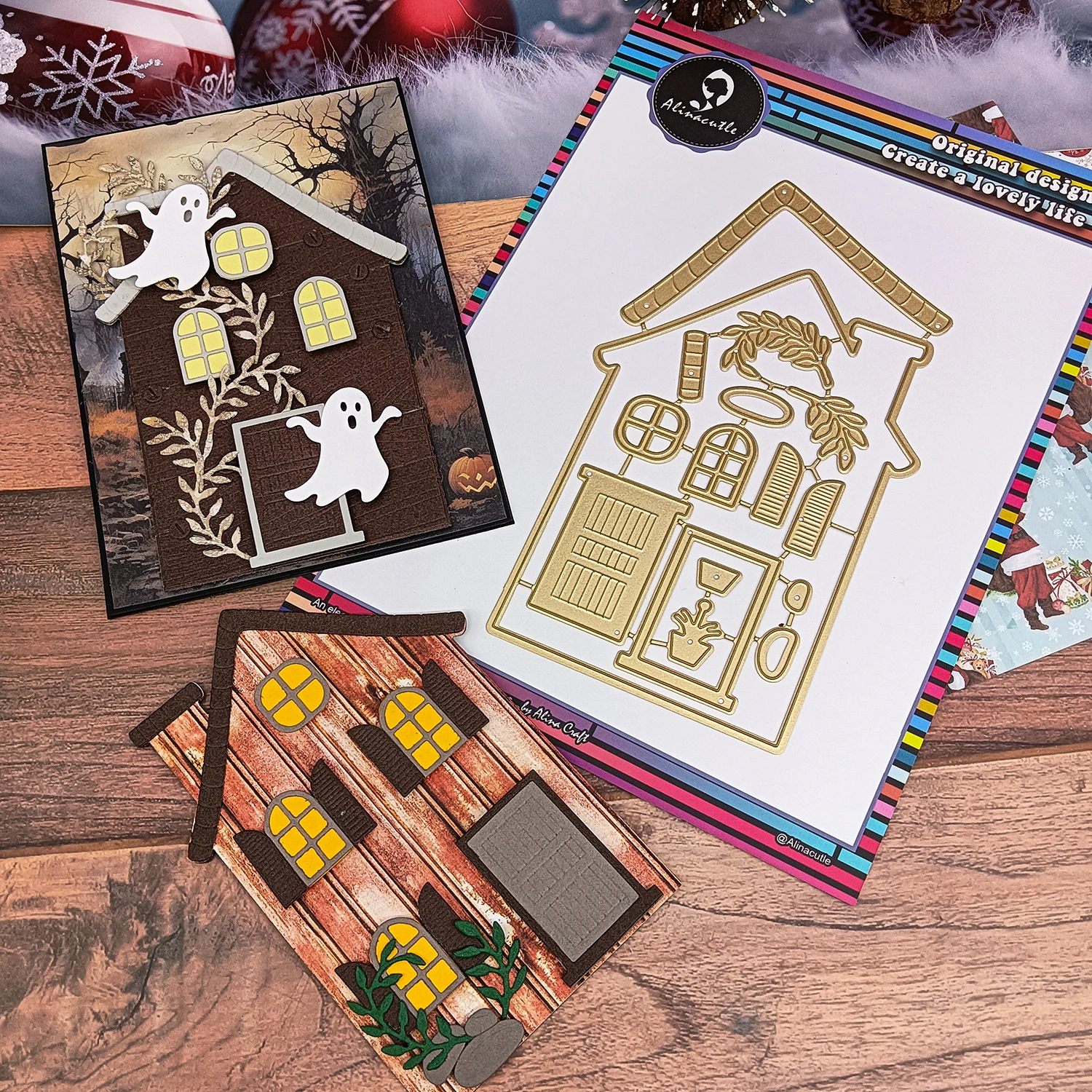 Niedliche Haus-Metall-Stanzformen, gestanzt, goldene Stanzformen für Geschenk, Papier, Handwerk, handgefertigte Kartenherstellung, DIY-Grußkarten, Scrapbooking und Album