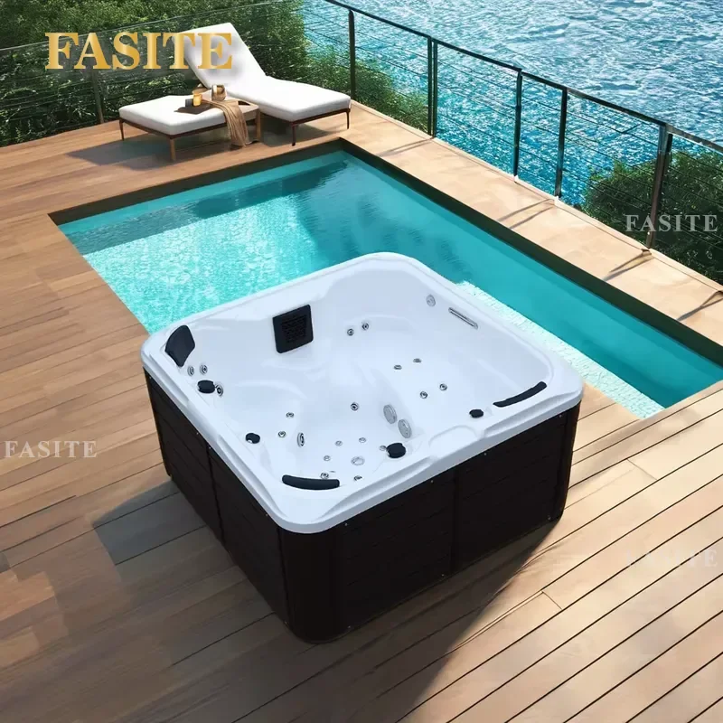 Modern Multicolor Acrylic Outdoor Spa Hot Tub with Computer Control System Luxury Villa Pool for Backyard Garden