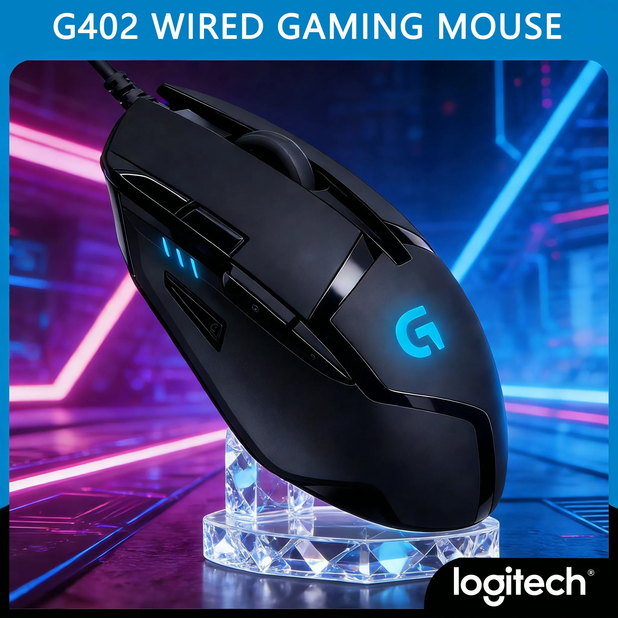 

Проводная игровая мышь G402 с 8 программируемыми кнопками для FPS-игр, бюджетная модель