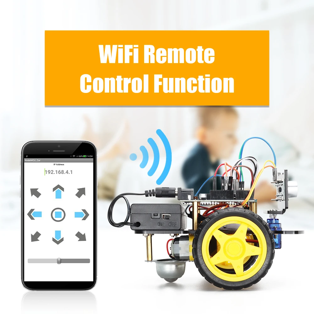 ESP8266 Wifi 2WD Smart Robot Car Kit for Arduino Programming Design Complete Automation Robot Electronic Kit Educational Robot