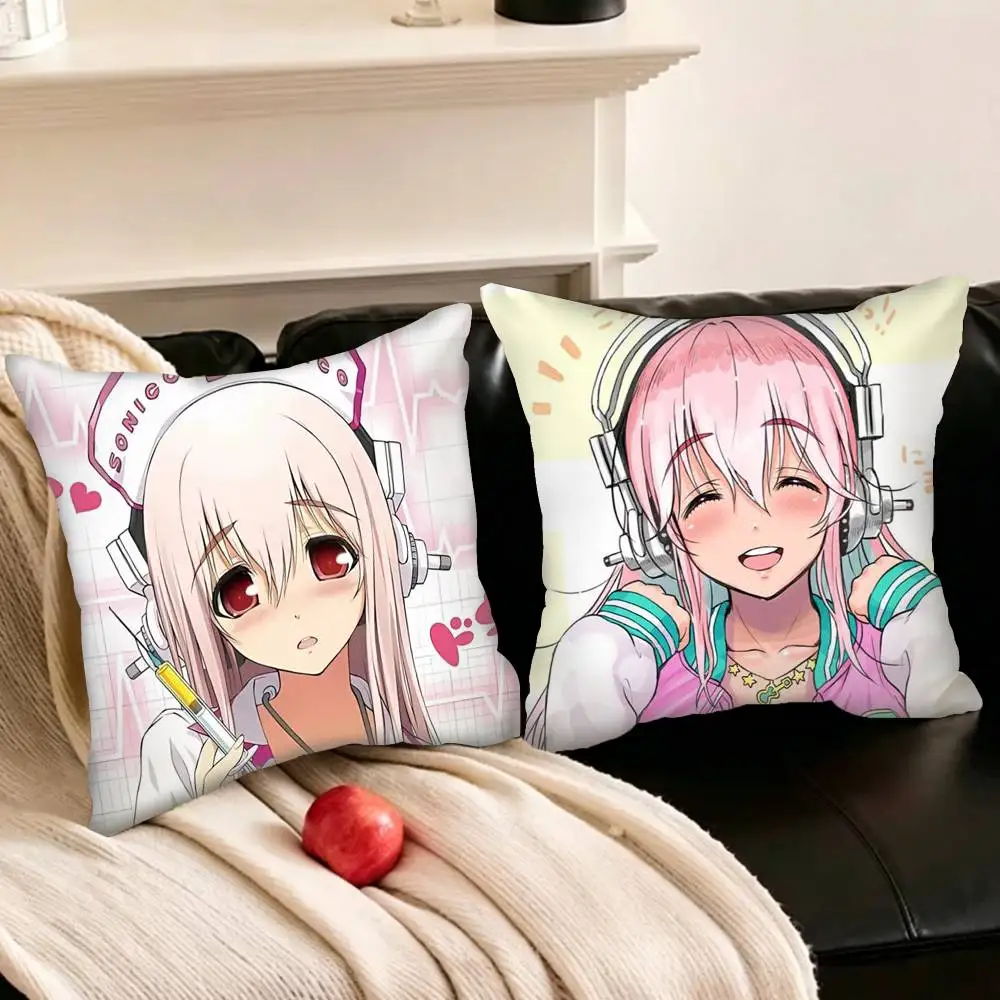 

S-Super S-Sonico-o Various Sizes Square Pillowcase For Car Home Bedchamber Decor